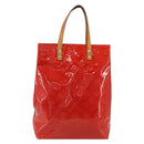 LOUIS VUITTON Monogram Vernis Reade MM Hand Bag Red Rouge M91086 LV Auth ep15522-13