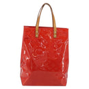 LOUIS VUITTON Monogram Vernis Reade MM Hand Bag Red Rouge M91086 LV Auth ep15522-2