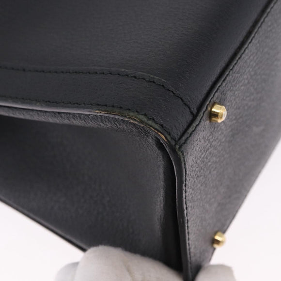 GUCCI Bamboo Tote Bag Leather Black Gold 002 2853 0260 Auth ep15525