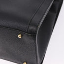 GUCCI Bamboo Tote Bag Leather Black Gold 002 2853 0260 Auth ep15525-15