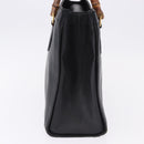 GUCCI Bamboo Tote Bag Leather Black Gold 002 2853 0260 Auth ep15525-3