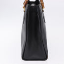 GUCCI Bamboo Tote Bag Leather Black Gold 002 2853 0260 Auth ep15525-4