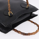GUCCI Bamboo Tote Bag Leather Black Gold 002 2853 0260 Auth ep15525-6