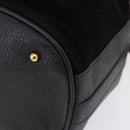 GUCCI Bamboo Purse Shoulder Bag Suede 2way Black Gold 001 2865 1657 Auth ep15527-16