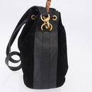 GUCCI Bamboo Purse Shoulder Bag Suede 2way Black Gold 001 2865 1657 Auth ep15527-3