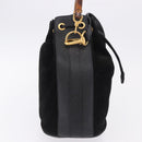GUCCI Bamboo Purse Shoulder Bag Suede 2way Black Gold 001 2865 1657 Auth ep15527-4