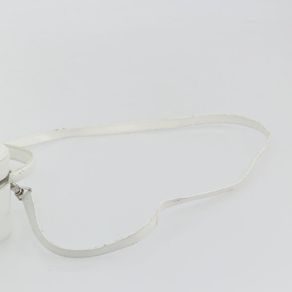 GUCCI Vanity Hand Bag Patent leather 2way White Silver 000 270 0323 Auth ep15543