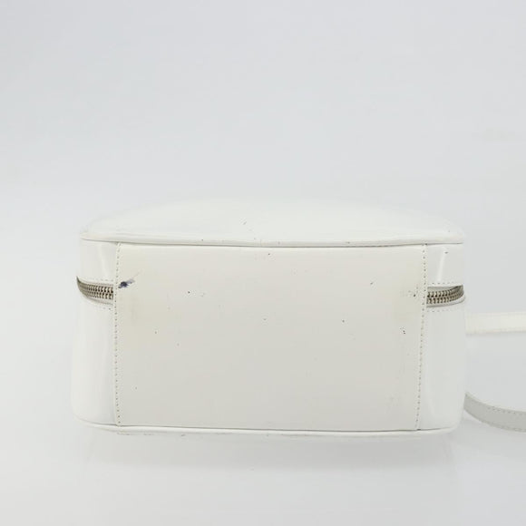 GUCCI Vanity Hand Bag Patent leather 2way White Silver 000 270 0323 Auth ep15543
