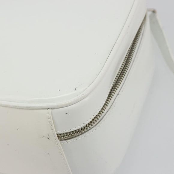 GUCCI Vanity Hand Bag Patent leather 2way White Silver 000 270 0323 Auth ep15543
