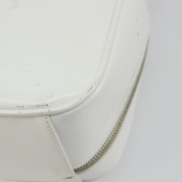 GUCCI Vanity Hand Bag Patent leather 2way White Silver 000 270 0323 Auth ep15543