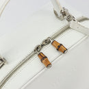 GUCCI Vanity Hand Bag Patent leather 2way White Silver 000 270 0323 Auth ep15543-20