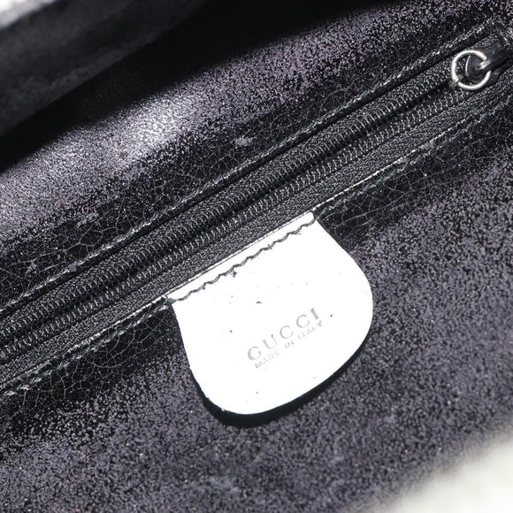 GUCCI Vanity Hand Bag Patent leather 2way White Silver 000 270 0323 Auth ep15543