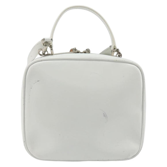 GUCCI Vanity Hand Bag Patent leather 2way White Silver 000 270 0323 Auth ep15543