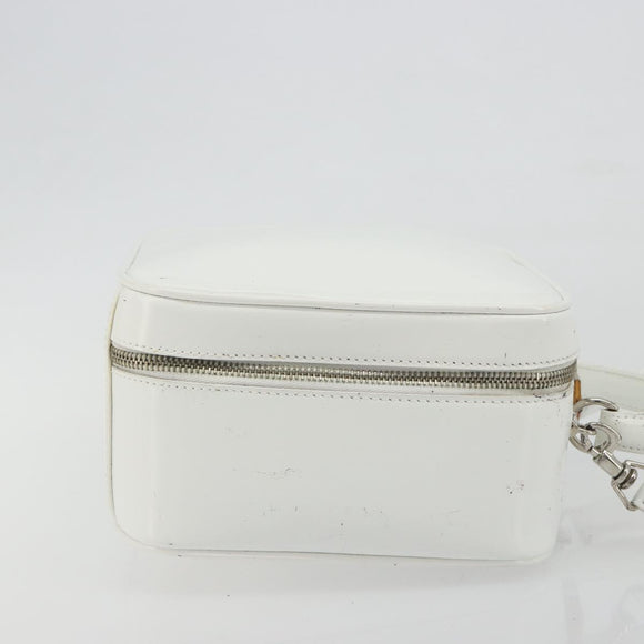 GUCCI Vanity Hand Bag Patent leather 2way White Silver 000 270 0323 Auth ep15543