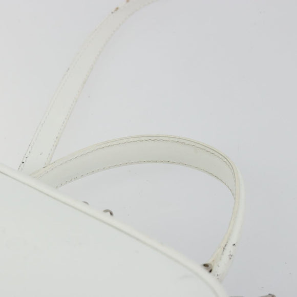 GUCCI Vanity Hand Bag Patent leather 2way White Silver 000 270 0323 Auth ep15543