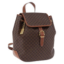 CELINE Macadam Canvas Backpack PVC Leather Brown Gold Auth ep15544A-1