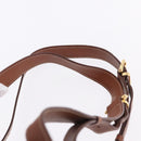 CELINE Macadam Canvas Backpack PVC Leather Brown Gold Auth ep15544A-14