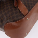 CELINE Macadam Canvas Backpack PVC Leather Brown Gold Auth ep15544A-17