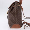 CELINE Macadam Canvas Backpack PVC Leather Brown Gold Auth ep15544A-3