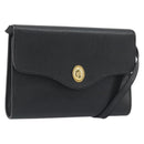 Christian Dior Shoulder Bag Leather Black Gold Auth ep15545A-1