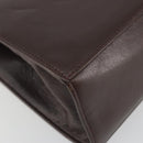 CELINE Hand Bag Leather Brown Gold Auth ep15547-16