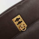 CELINE Hand Bag Leather Brown Gold Auth ep15547-17