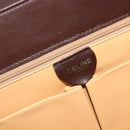 CELINE Hand Bag Leather Brown Gold Auth ep15547-18