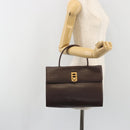 CELINE Hand Bag Leather Brown Gold Auth ep15547-24