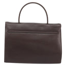 CELINE Hand Bag Leather Brown Gold Auth ep15547-2
