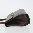 CELINE Hand Bag Leather Brown Gold Auth ep15547-4