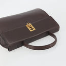 CELINE Hand Bag Leather Brown Gold Auth ep15547-6