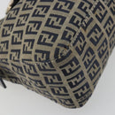 FENDI Zucchino Canvas Mamma Baguette Shoulder Bag Navy Silver Auth ep15548A-15