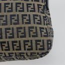FENDI Zucchino Canvas Mamma Baguette Shoulder Bag Navy Silver Auth ep15548A-10