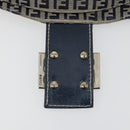FENDI Zucchino Canvas Mamma Baguette Shoulder Bag Navy Silver Auth ep15548A-19