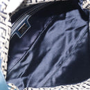 FENDI Zucchino Canvas Mamma Baguette Shoulder Bag Navy Silver Auth ep15548A-11
