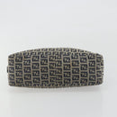 FENDI Zucchino Canvas Mamma Baguette Shoulder Bag Navy Silver Auth ep15548A-5