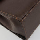 Burberrys Hand Bag Leather Brown Gold Auth ep15549A-14