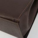 Burberrys Hand Bag Leather Brown Gold Auth ep15549A-15