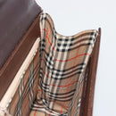 Burberrys Hand Bag Leather Brown Gold Auth ep15549A-17