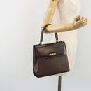 Burberrys Hand Bag Leather Brown Gold Auth ep15549A-22