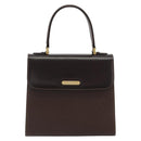 Burberrys Hand Bag Leather Brown Gold Auth ep15549A-13