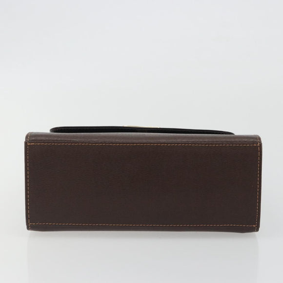 Burberrys Hand Bag Leather Brown Gold Auth ep15549A
