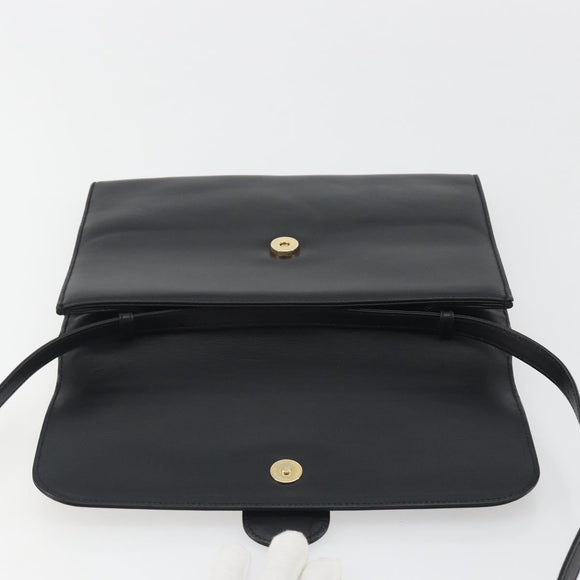 GUCCI Shoulder Bag Leather Black Gold 004 109 0253 Auth ep15553