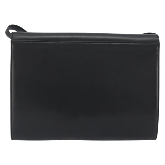 GUCCI Shoulder Bag Leather Black Gold 004 109 0253 Auth ep15553