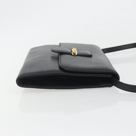 GUCCI Shoulder Bag Leather Black Gold 004 109 0253 Auth ep15553