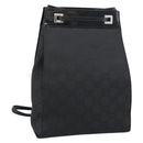 GUCCI GG Canvas Shoulder Bag Nylon Black Silver Auth ep15554-1