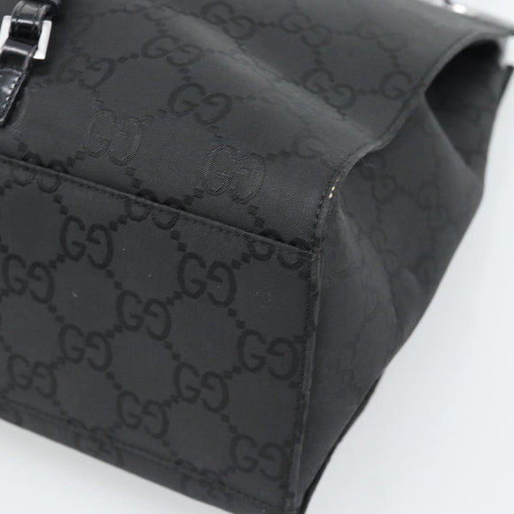 GUCCI GG Canvas Shoulder Bag Nylon Black Silver Auth ep15554