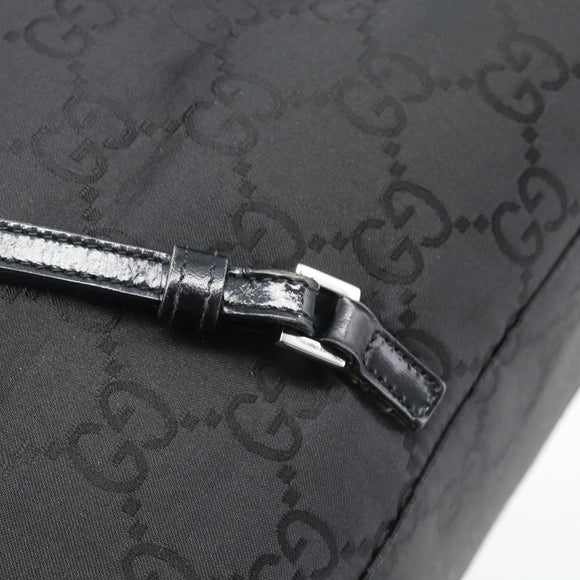 GUCCI GG Canvas Shoulder Bag Nylon Black Silver Auth ep15554