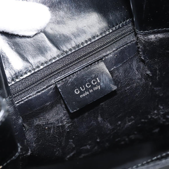 GUCCI GG Canvas Shoulder Bag Nylon Black Silver Auth ep15554
