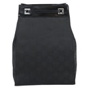 GUCCI GG Canvas Shoulder Bag Nylon Black Silver Auth ep15554-2